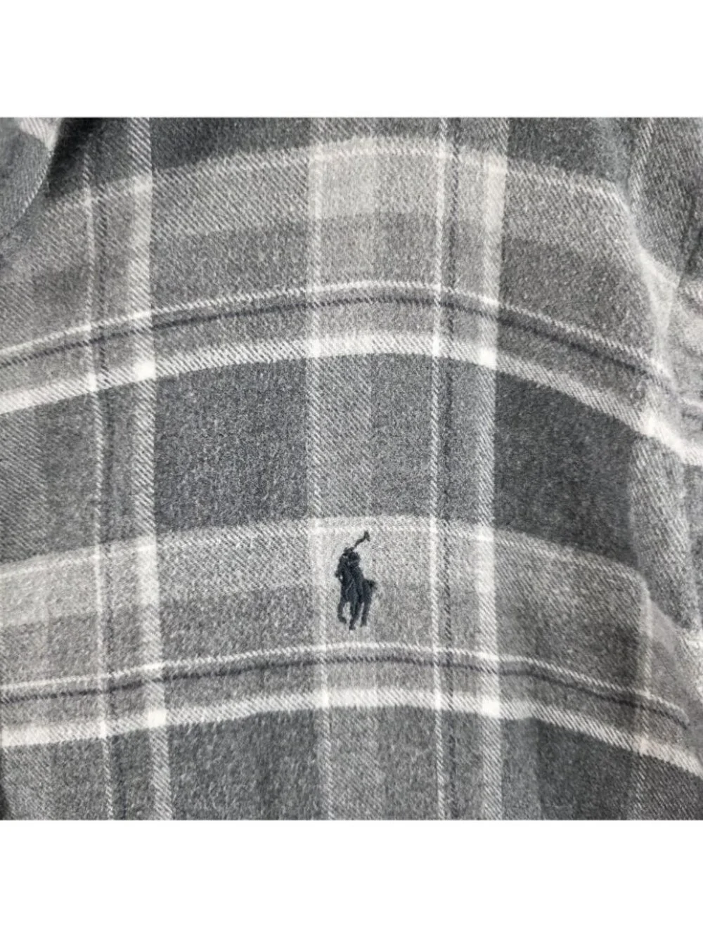 Polo Ralph Lauren Shirt Mens 2XL Gray Plaid Long Sleeve Button Up Pony Logo